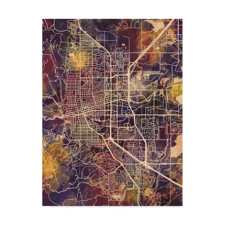 Michael Tompsett 'Boulder Colorado City Map Ii' Canvas Art,35x47